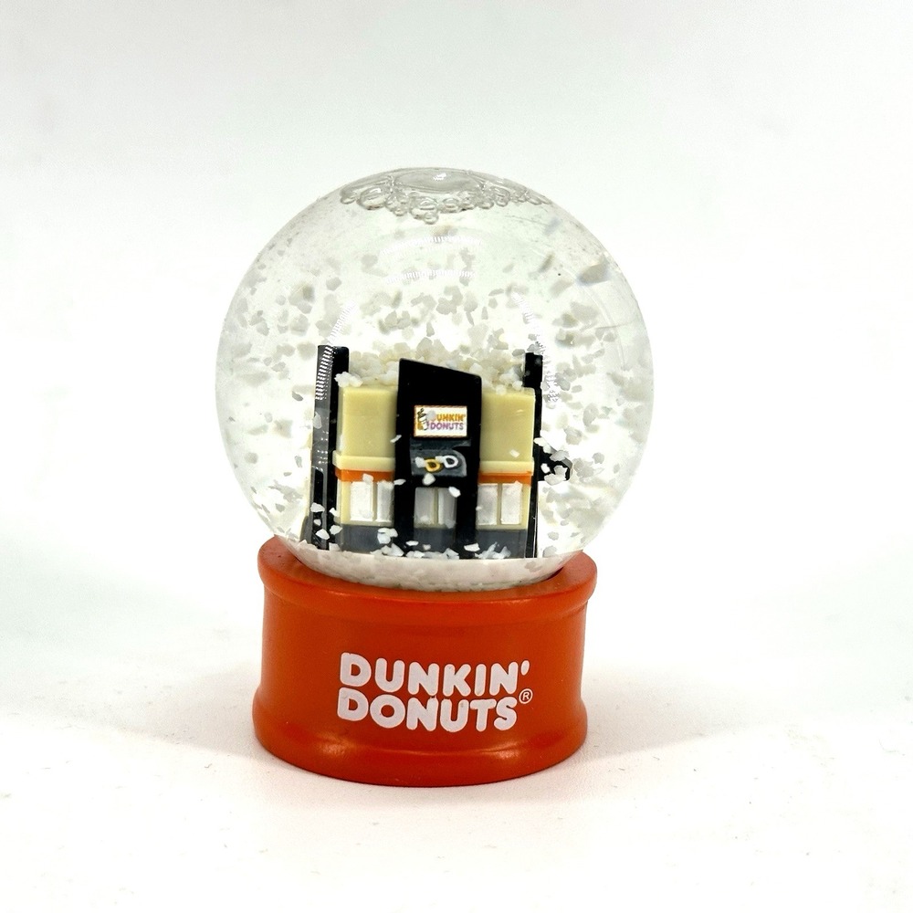 Dunkin‎ Donuts Snow Globe Glass Christmas Ornament 2012 Donut Shop Store Dunks